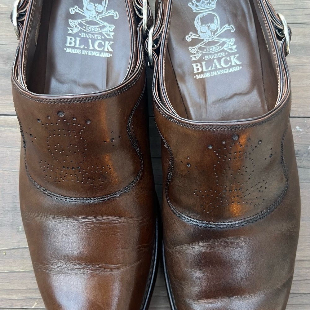 Barker Black - Double Monk Strap - 9